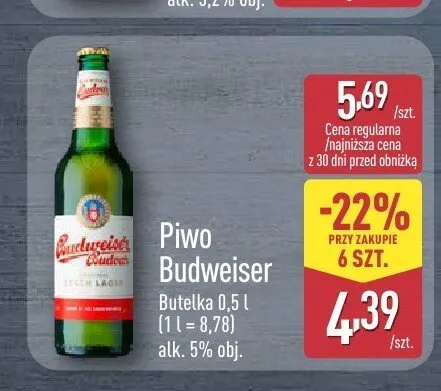 Piwo Budweiser Budvar promocja w Aldi