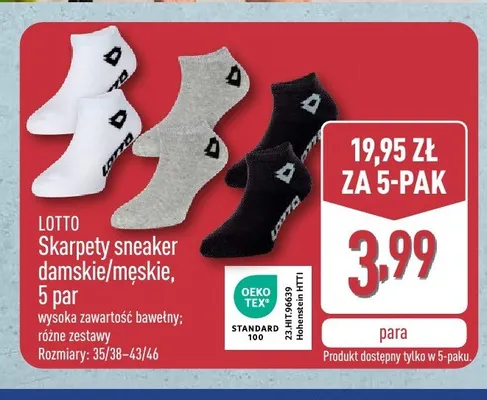 Skarpety sneaker damskie LOTTO 5-pak promocja w Aldi