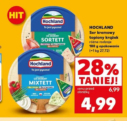 Ser kremowy topiony krążek Hochland Sortett promocja w Kaufland