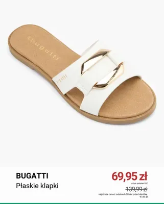 Płaskie klapki Bugatti promocja w Deichmann