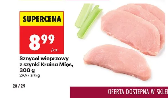 Sznycel wieprzowy z szynki Kraina Mięs promocja w Biedronka