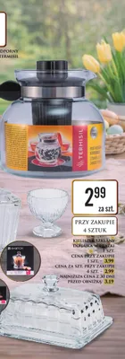 Kieliszek szklany do jajka w prążki promocja w Dino