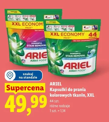 Kapsułki do prania Ariel Mountain Spring Universal XXL promocja w Lidl