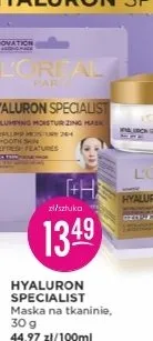 Hyaluron Specialist maska na tkaninie różne rodzaje L'Oreal promocja w Drogerie Jasmin