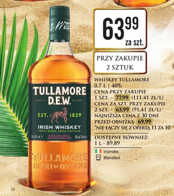 Whiskey Tullamore D.E.W. promocja w Dino