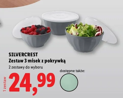 Zestaw 3 misek z pokrywką promocja w Lidl