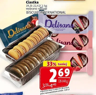 Ciastka Delisana Biscuit International wybrane rodzaje promocja w Prim Market