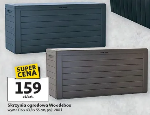 Skrzynia ogrodowa Woodebox promocja w Auchan