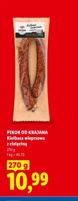Kiełbasa wieprzowa z cielęciną Pikok od Krajana promocja w Lidl