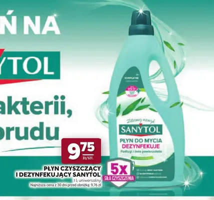 Płyn czyszczący i dezynfekujący Sanytol promocja w Stokrotka