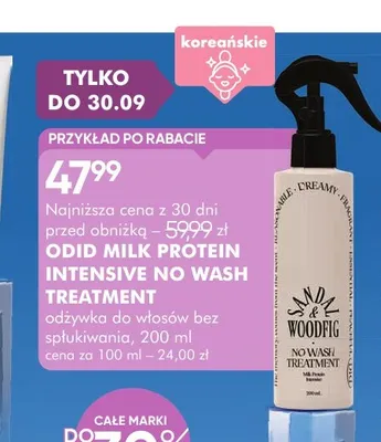 Odżywka do włosów bez spłukiwania Milk Protein Intensive No Wash Treatment Odid promocja w Super-Pharm