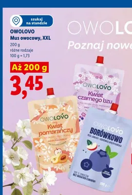 Mus owocowy Owolovo Borówkowo XXL promocja w Lidl