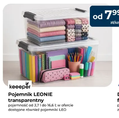 Pojemnik Leonie transparentny Keeeper promocja w PSB Mrówka