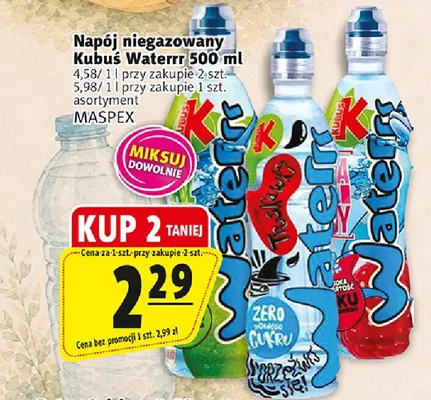 Napój niegazowany Kubuś Waterrr promocja w Prim Market