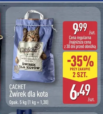 Żwirek dla kota Cachet promocja w Aldi