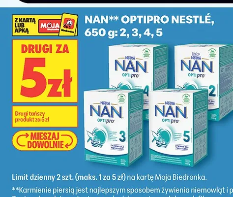 Mleko modyfikowane NAN OPTIPRO NESTLÉ 5 promocja w Biedronka