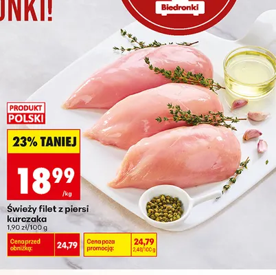 Świeży filet z piersi kurczaka promocja w Biedronka