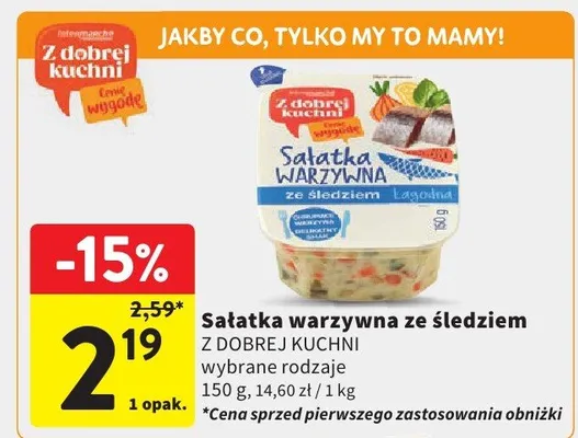 Sałatka warzywna ze śledziem wybrane rodzaje promocja w Intermarche