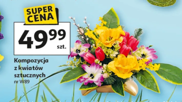 Kompozycja z kwiatów sztucznych promocja w Auchan