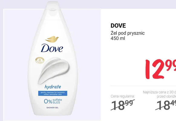 Żel pod prysznic Dove reviving promocja w Rossmann