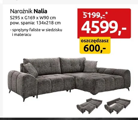 Narożnik Nalia promocja w Black Red White