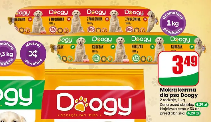 Mokra karma dla psa z kurczakiem Doogy promocja w Dino