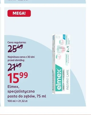 Elmex specjalistyczna pasta do zębów promocja w Rossmann
