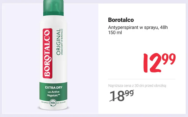 Antyperspirant w sprayu 48h Borotalco promocja w Rossmann