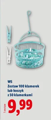 Zestaw 100 klamerek lub koszyk z 50 klamerkami promocja w Lidl