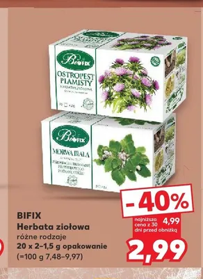 Herbata ziołowa Bifix Morwa Biała promocja w Kaufland