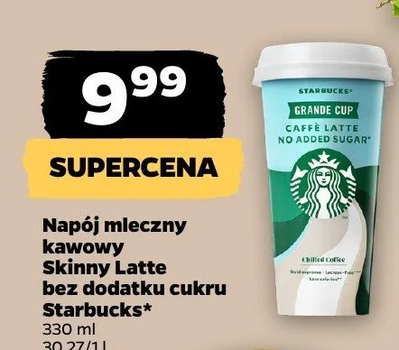 Napój mleczny kawowy Skinny Latte bez dodatku cukru promocja w Netto