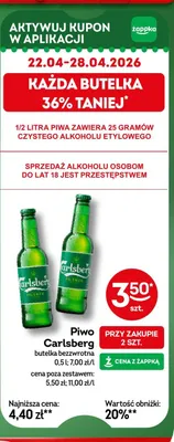 Piwo carlsberg butelka bezzwrotna promocja w Żabka
