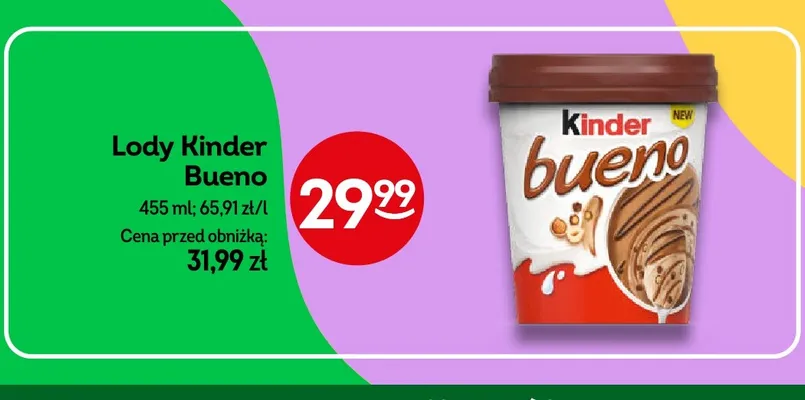 Lody Kinder Bueno promocja w Żabka