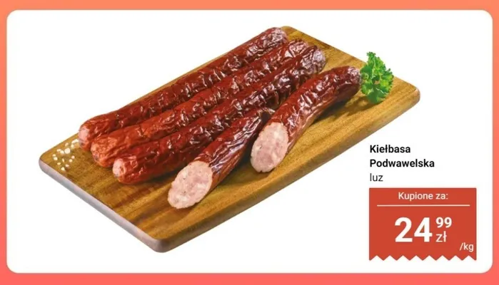 Kiełbasa Podwawelska luz promocja w Dino