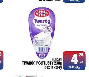 Twaróg półtłusty bez laktozy Mlekovita promocja w Tomi Markt