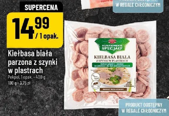 Kiełbasa biała parzona z szynki w plastrach promocja w POLOmarket
