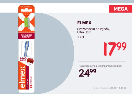 Szczoteczka do zębów Elmex Ultra Soft promocja w Rossmann