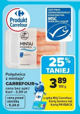 Polędwica z mintaja Carrefour promocja w Carrefour