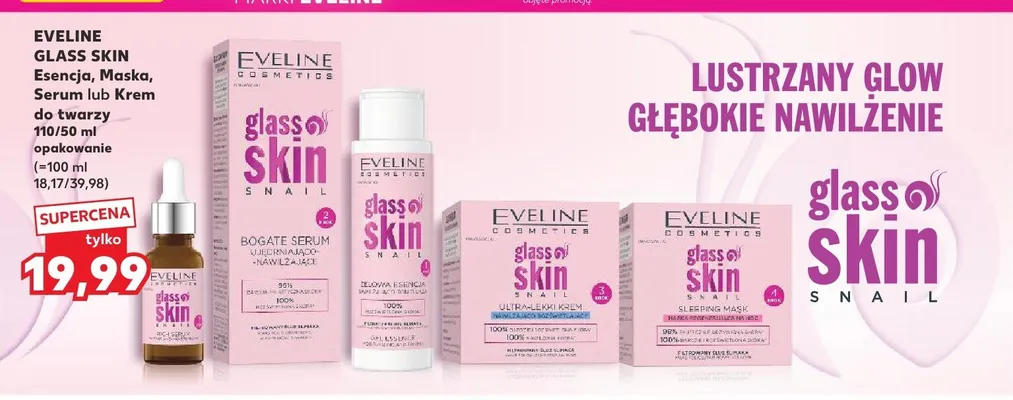 Esencja do twarzy Eveline Glass Skin promocja w Kaufland