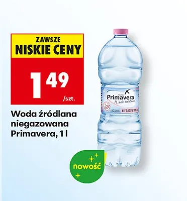 Woda źródlana niegazowana promocja w Biedronka