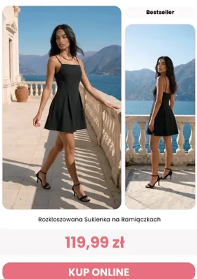 Sukienka rozkloszowana na ramiączkach Renee promocja w Renee