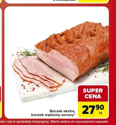 Boczek wędzony surowy promocja w Carrefour Market