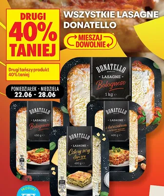 Lasagne Cztery sery Donatello promocja w Biedronka