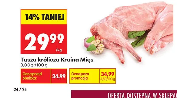 Tusza królicza Kraina Mięs promocja w Biedronka