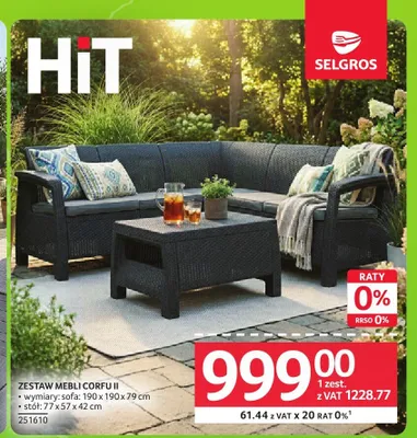 Zestaw mebli Corfu II promocja w Selgros