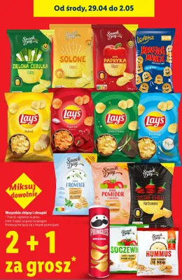 Chipsy i chrupki wszystkie rodzaje promocja w Lidl