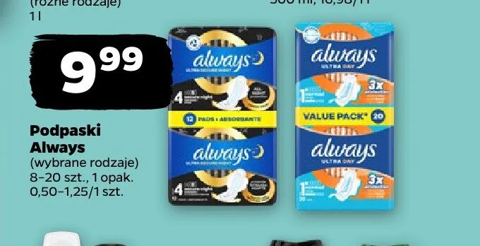 Podpaski Always promocja w Netto