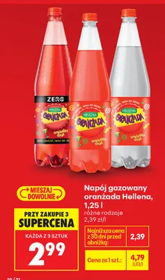 Napój gazowany Oranżada, różne rodzaje promocja w Biedronka