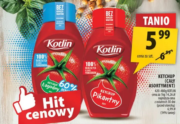 Ketchup Łagodny Mięs, Pikantny promocja w Arhelan