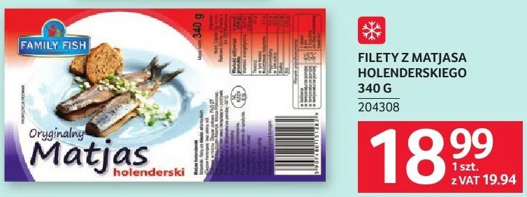 Filety z matjasa holenderskiego Family Fish 340 g promocja w Selgros